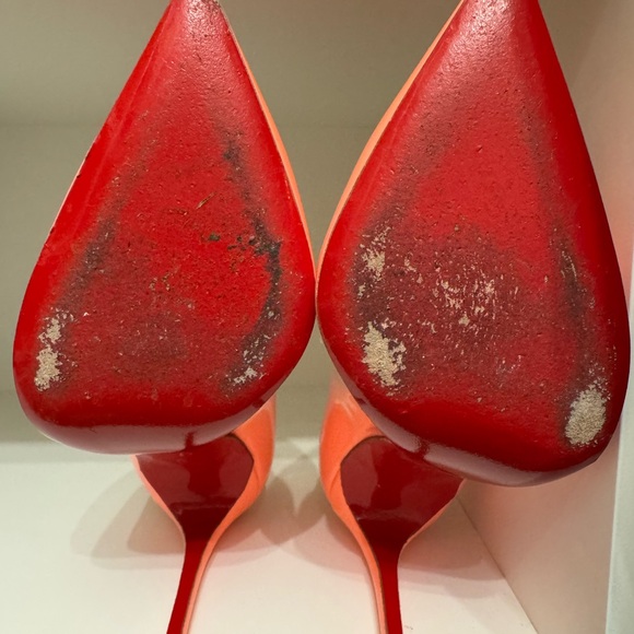 Christian Louboutin Pigalle Follies Patent Heels in Flamingo - Picture 4 of 4